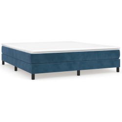 vidaXL Cama box spring con colchón terciopelo azul oscuro 180x200 cm
