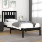 vidaXL Estructura de cama madera maciza de pino negra 100x200 cm vidaXL Estructura de cama madera maciza de pino negra 100x200 cm