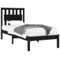 vidaXL Estructura de cama madera maciza de pino negra 100x200 cm vidaXL Estructura de cama madera maciza de pino negra 100x200 cm