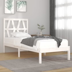 vidaXL Estructura de cama individual madera maciza blanco 75x190 cm