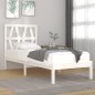 vidaXL Estructura de cama individual madera maciza blanco 75x190 cm