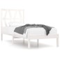 vidaXL Estructura de cama individual madera maciza blanco 75x190 cm
