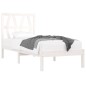 vidaXL Estructura de cama individual madera maciza blanco 75x190 cm