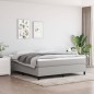 vidaXL Cama box spring con colchón tela gris claro 160x200 cm vidaXL Cama box spring con colchón tela gris claro 160x200 cm