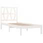 vidaXL Estructura de cama individual madera maciza blanco 75x190 cm