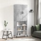 vidaXL Aparador alto madera contrachapada gris hormigón 69,5x34x180 cm