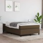 vidaXL Cama box spring con colchón tela marrón oscuro 120x200 cm
