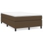 vidaXL Cama box spring con colchón tela marrón oscuro 120x200 cm