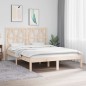 vidaXL Estructura de cama madera maciza de pino 135x190 cm vidaXL Estructura de cama madera maciza de pino 135x190 cm