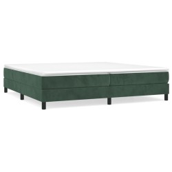 vidaXL Cama box spring con colchón terciopelo verde oscuro 200x200 cm