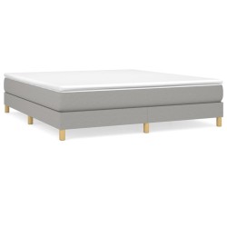 vidaXL Cama box spring con colchón tela gris claro 160x200 cm