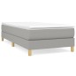 vidaXL Cama box spring con colchón tela gris claro 90x200 cm vidaXL Cama box spring con colchón tela gris claro 90x200 cm