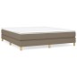 vidaXL Cama box spring con colchón tela gris taupe 180x200 cm