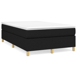vidaXL Cama box spring con colchón tela negro 120x200 cm