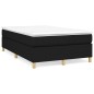 vidaXL Cama box spring con colchón tela negro 120x200 cm