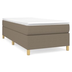 vidaXL Cama box spring con colchón tela gris taupe 90x190 cm