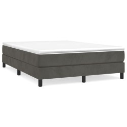 vidaXL Cama box spring con colchón terciopelo gris oscuro 140x190 cm