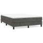 vidaXL Cama box spring con colchón terciopelo gris oscuro 140x190 cm vidaXL Cama box spring con colchón terciopelo gris oscuro 140x190 cm