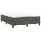 vidaXL Cama box spring con colchón terciopelo gris oscuro 140x190 cm vidaXL Cama box spring con colchón terciopelo gris oscuro 140x190 cm