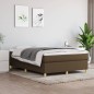 vidaXL Cama box spring con colchón tela marrón oscuro 140x190 cm vidaXL Cama box spring con colchón tela marrón oscuro 140x190 cm