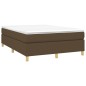 vidaXL Cama box spring con colchón tela marrón oscuro 140x190 cm vidaXL Cama box spring con colchón tela marrón oscuro 140x190 cm
