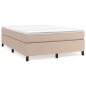 vidaXL Cama box spring con colchón cuero sintético capuchino 140x200cm vidaXL Cama box spring con colchón cuero sintético capuchino 140x200cm