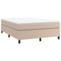 vidaXL Cama box spring con colchón cuero sintético capuchino 140x200cm vidaXL Cama box spring con colchón cuero sintético capuchino 140x200cm