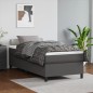 vidaXL Cama box spring con colchón cuero sintético gris 90x200 cm vidaXL Cama box spring con colchón cuero sintético gris 90x200 cm