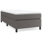 vidaXL Cama box spring con colchón cuero sintético gris 90x200 cm vidaXL Cama box spring con colchón cuero sintético gris 90x200 cm