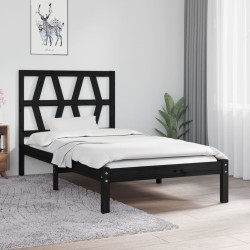 vidaXL Estructura de cama madera maciza de pino negra 100x200 cm