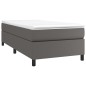 vidaXL Cama box spring con colchón cuero sintético gris 90x200 cm vidaXL Cama box spring con colchón cuero sintético gris 90x200 cm