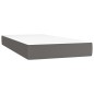 vidaXL Cama box spring con colchón cuero sintético gris 90x200 cm vidaXL Cama box spring con colchón cuero sintético gris 90x200 cm