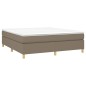 vidaXL Cama box spring con colchón tela gris taupe 160x200 cm vidaXL Cama box spring con colchón tela gris taupe 160x200 cm
