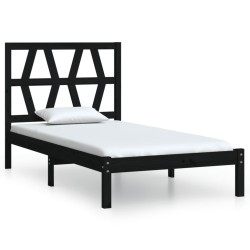 vidaXL Estructura de cama madera maciza de pino negra 100x200 cm