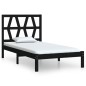 vidaXL Estructura de cama madera maciza de pino negra 100x200 cm vidaXL Estructura de cama madera maciza de pino negra 100x200 cm