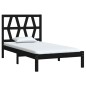 vidaXL Estructura de cama madera maciza de pino negra 100x200 cm vidaXL Estructura de cama madera maciza de pino negra 100x200 cm