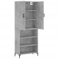 vidaXL Aparador alto madera contrachapada gris hormigón 69,5x34x180 cm