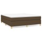 vidaXL Cama box spring con colchón tela marrón oscuro 180x200 cm vidaXL Cama box spring con colchón tela marrón oscuro 180x200 cm