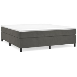 vidaXL Cama box spring con colchón terciopelo gris oscuro 200x200 cm