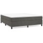 vidaXL Cama box spring con colchón terciopelo gris oscuro 200x200 cm vidaXL Cama box spring con colchón terciopelo gris oscuro 200x200 cm
