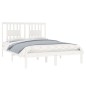 vidaXL Estructura de cama madera maciza blanco 135x190 cm vidaXL Estructura de cama madera maciza blanco 135x190 cm