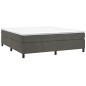 vidaXL Cama box spring con colchón terciopelo gris oscuro 200x200 cm vidaXL Cama box spring con colchón terciopelo gris oscuro 200x200 cm