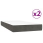 vidaXL Cama box spring con colchón terciopelo gris oscuro 200x200 cm vidaXL Cama box spring con colchón terciopelo gris oscuro 200x200 cm