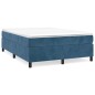 vidaXL Cama box spring con colchón terciopelo azul oscuro 140x190 cm vidaXL Cama box spring con colchón terciopelo azul oscuro 140x190 cm