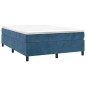 vidaXL Cama box spring con colchón terciopelo azul oscuro 140x190 cm vidaXL Cama box spring con colchón terciopelo azul oscuro 140x190 cm