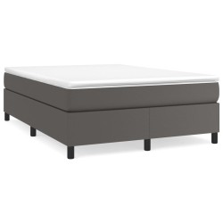 vidaXL Cama box spring con colchón cuero sintético gris 160x200 cm