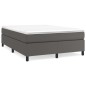 vidaXL Cama box spring con colchón cuero sintético gris 160x200 cm
