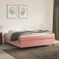 vidaXL Cama box spring con colchón terciopelo rosa 180x200 cm vidaXL Cama box spring con colchón terciopelo rosa 180x200 cm