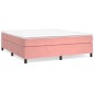 vidaXL Cama box spring con colchón terciopelo rosa 180x200 cm vidaXL Cama box spring con colchón terciopelo rosa 180x200 cm