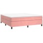 vidaXL Cama box spring con colchón terciopelo rosa 180x200 cm vidaXL Cama box spring con colchón terciopelo rosa 180x200 cm